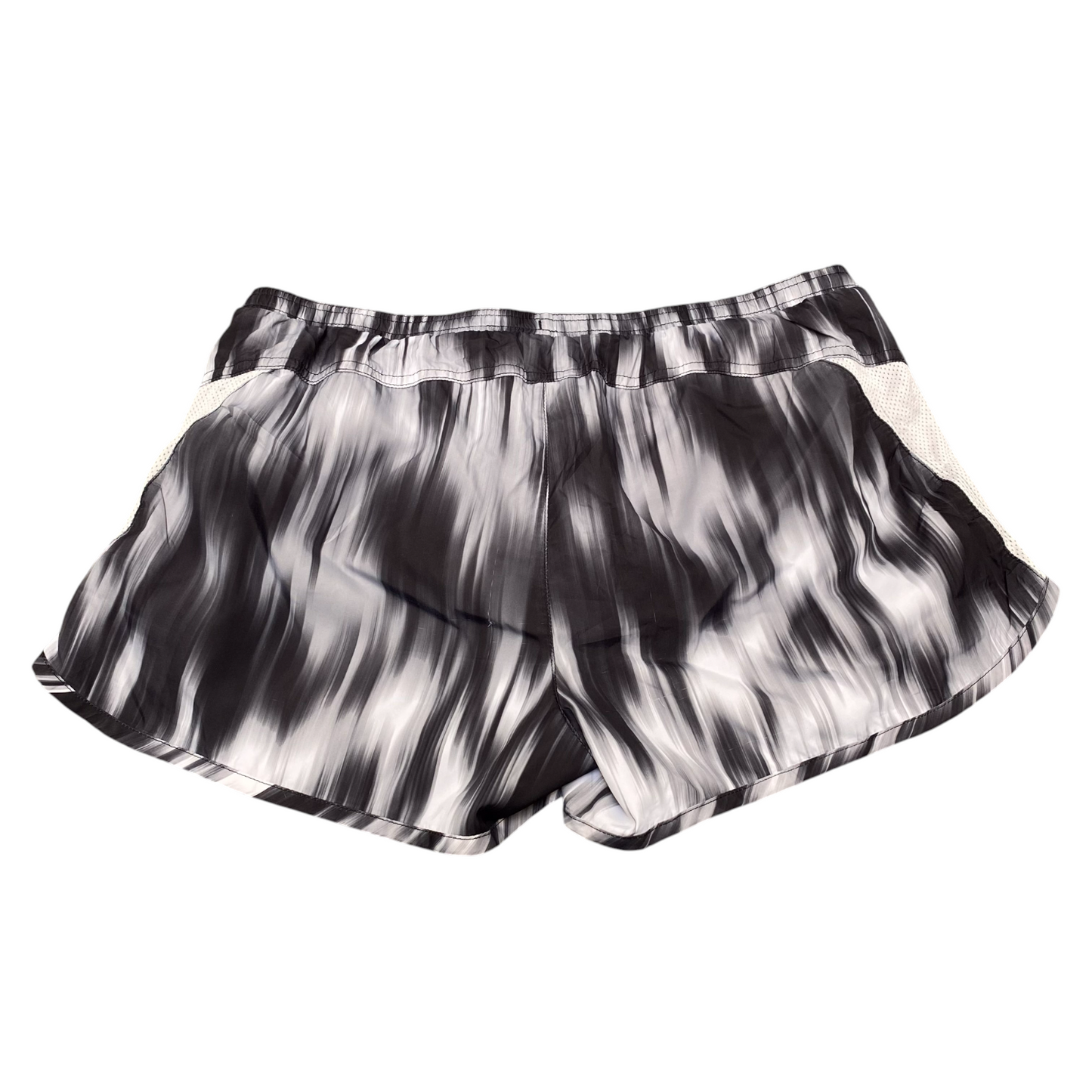 Active Shorts Running Shorts Womens M Black White Tie Dye Mesh Drawstring Waist