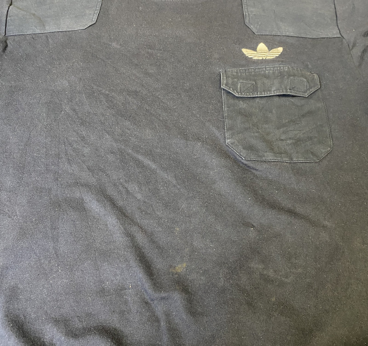 Joylu Sweatshirt Mens Large Black Chest Pocket Elbow Patch Crew Neck Pullover