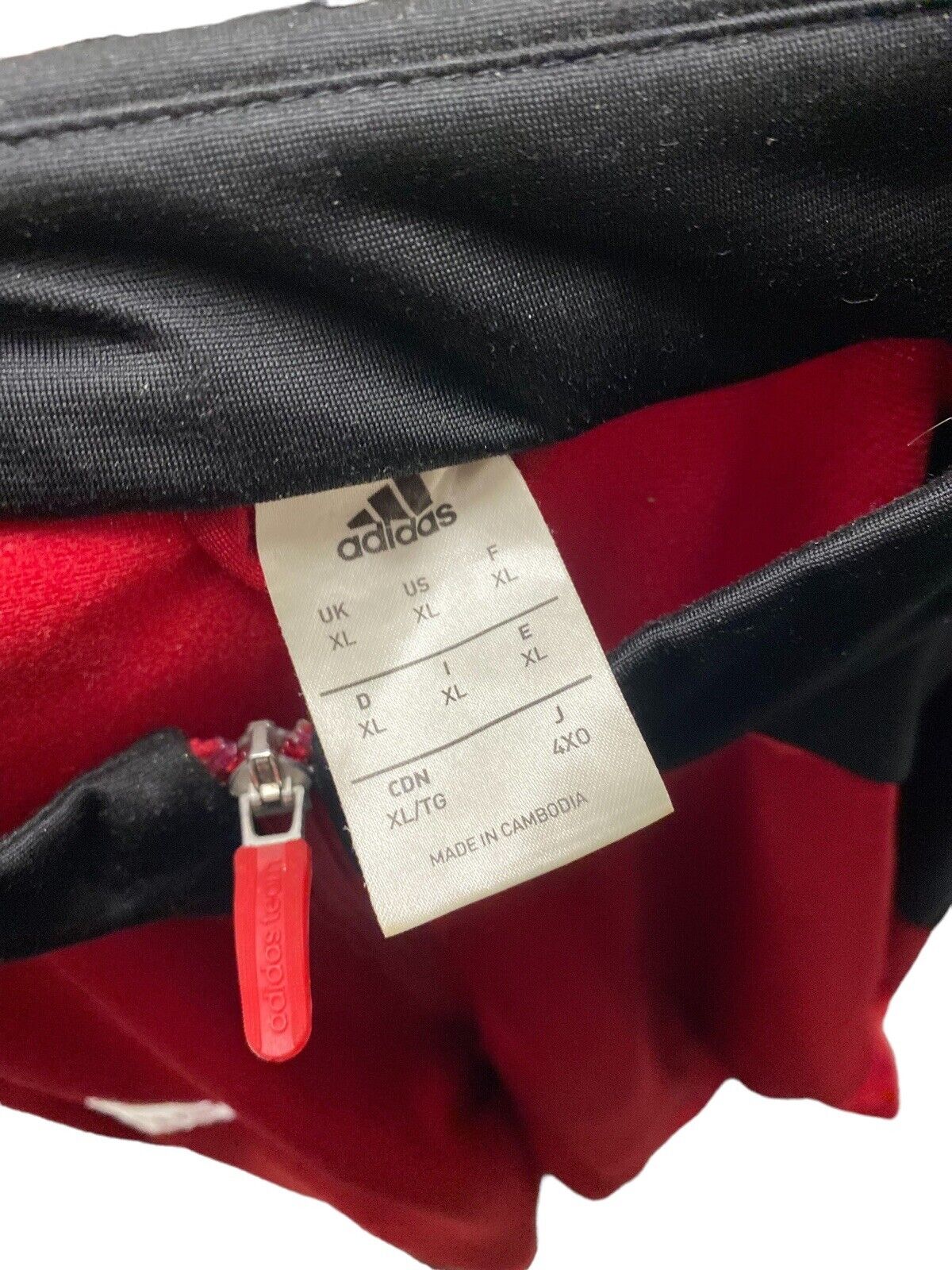 Adidas Lightweight Zip Up Jacket Red Mens XL