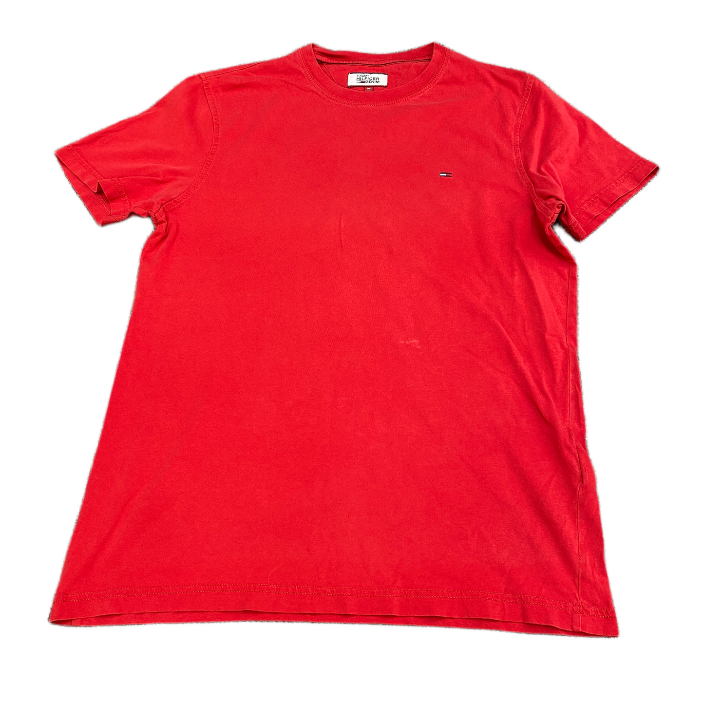 Tommy Hilfiger Shirt Mens Medium Red Extra Slim Fit Stretch Embroidered Logo Tee