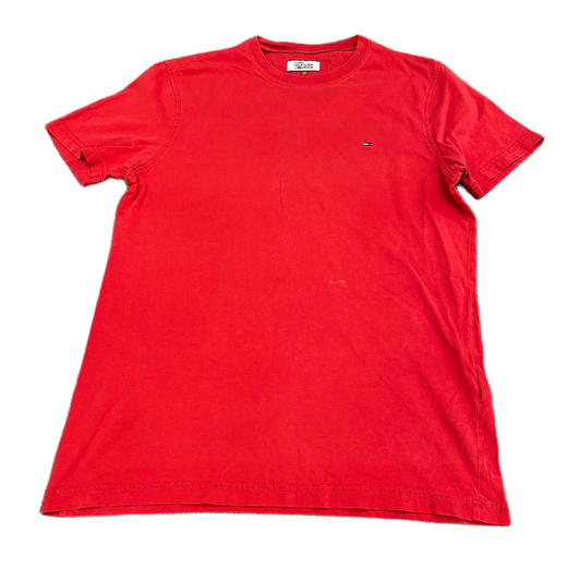Tommy Hilfiger Shirt Mens Medium Red Extra Slim Fit Stretch Embroidered Logo Tee