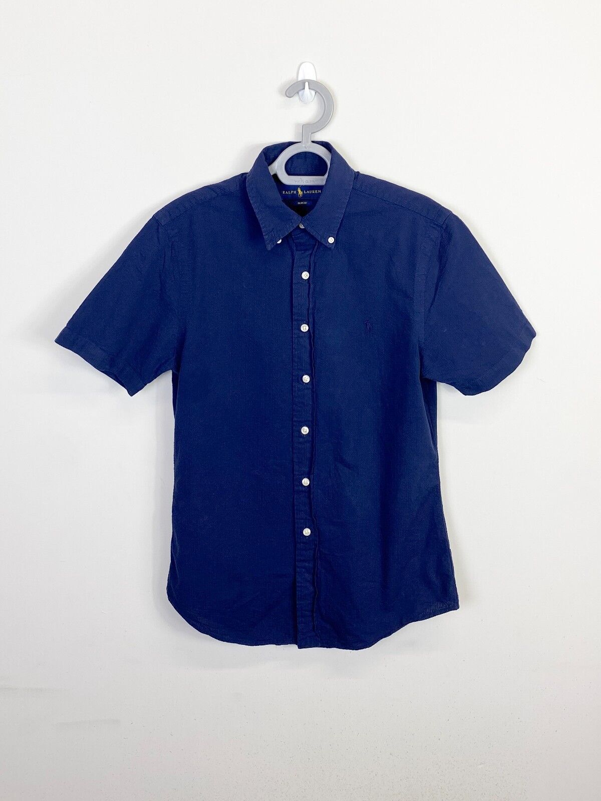 Ralph Lauren Shirt Mens Small Petite Blue Slim Fit Blue Small Polo Pony Logo