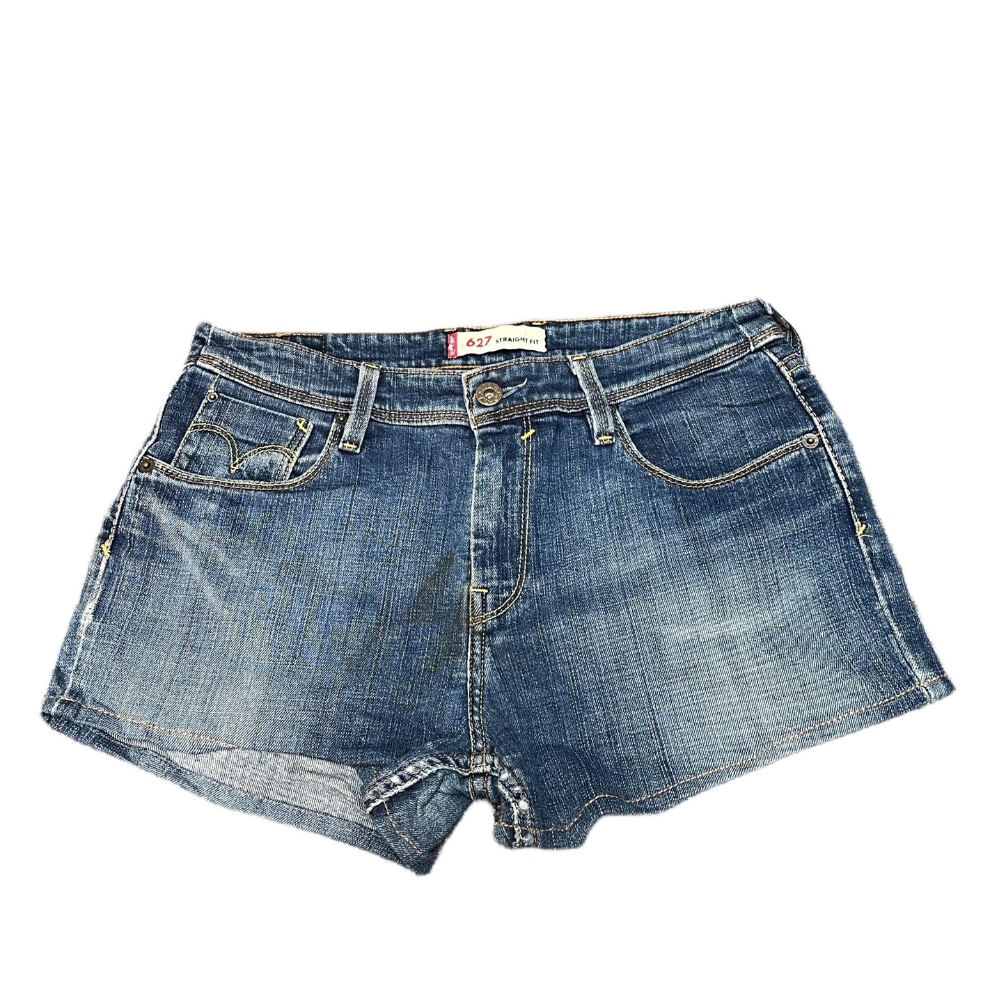 Levi's 627 Jean Shorts Fits as Womens M 30" Waist Blue Denim Medium Wash Red Tab