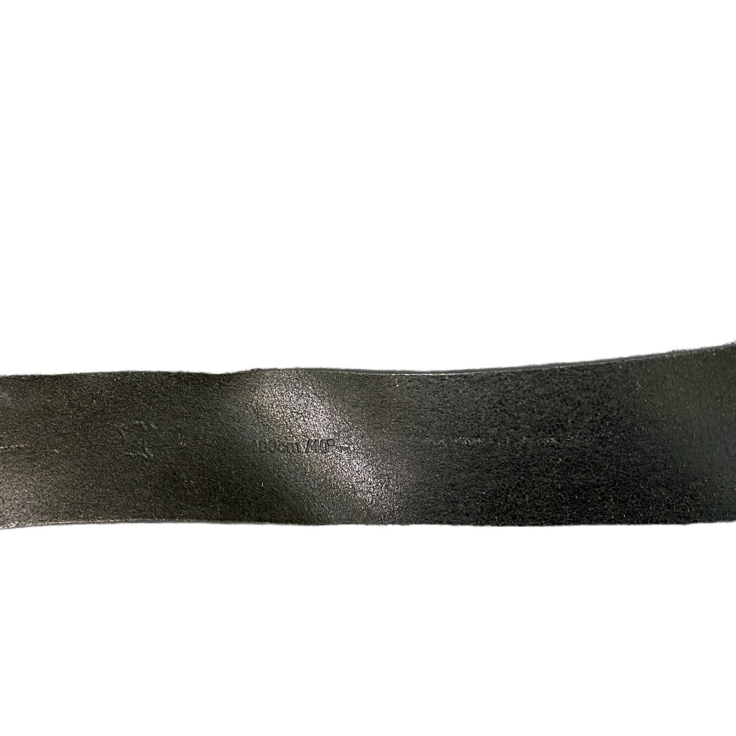 Esprit Waist Belt Men Black Leather Rectangular Silver Pin Buckle 45 Inches