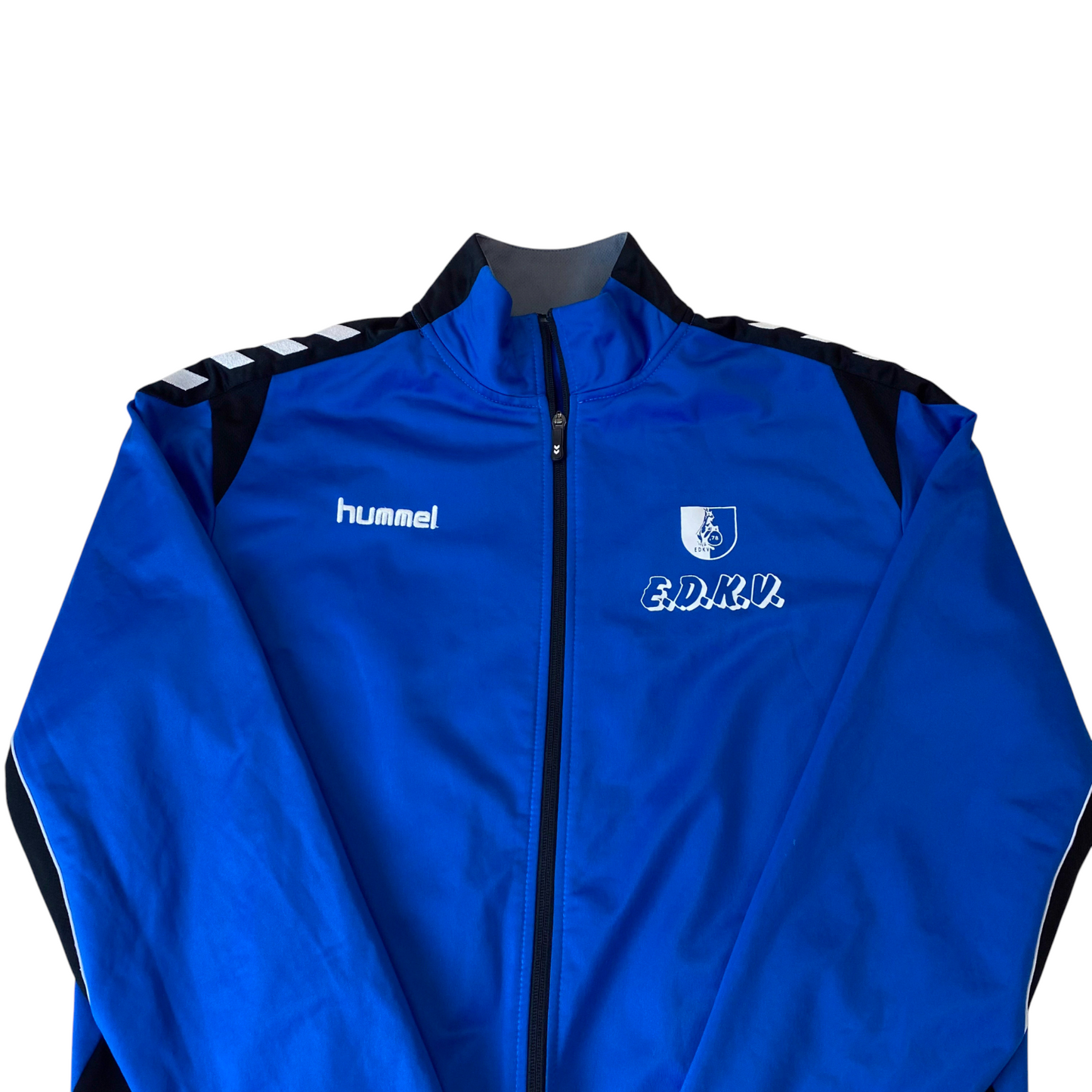 Hummel Training Jacket Mens XL Blue Zipped Pockets Long Sleeve Full Zipper