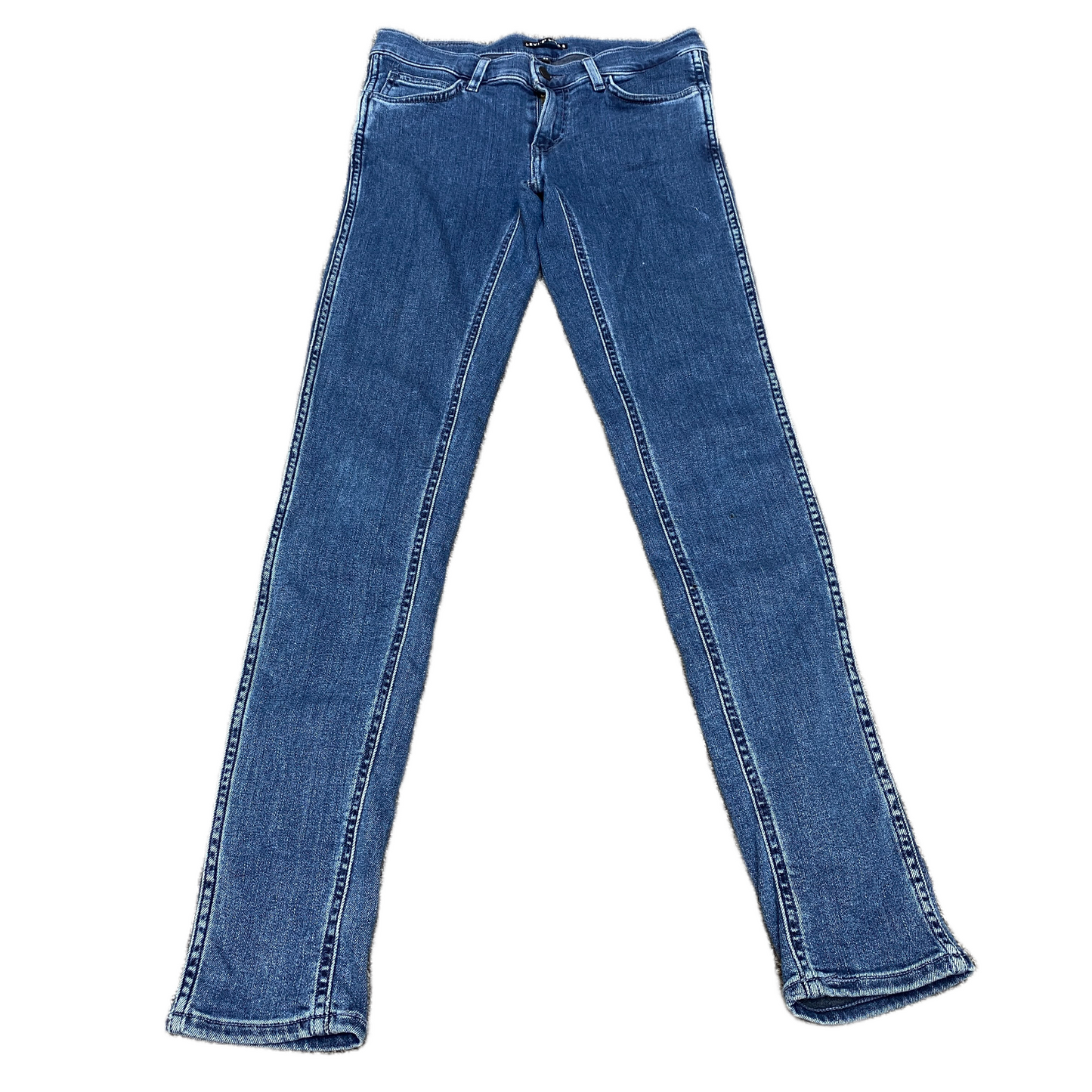 Levi's Jeans Fit as Womens 28" Waist Blue Denim Medium Wash Low Rise Skinny Leg