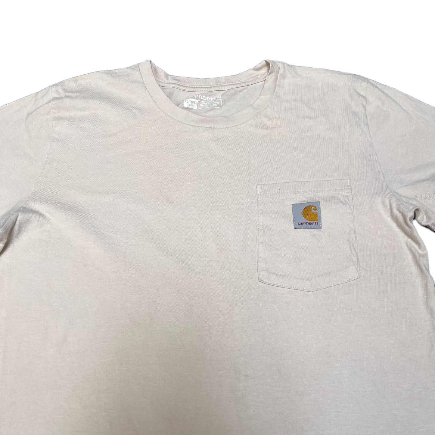 Carhartt Pocket T-Shirt Womens M Light Pink Graphic Logo Short Sleeve Summer Tee