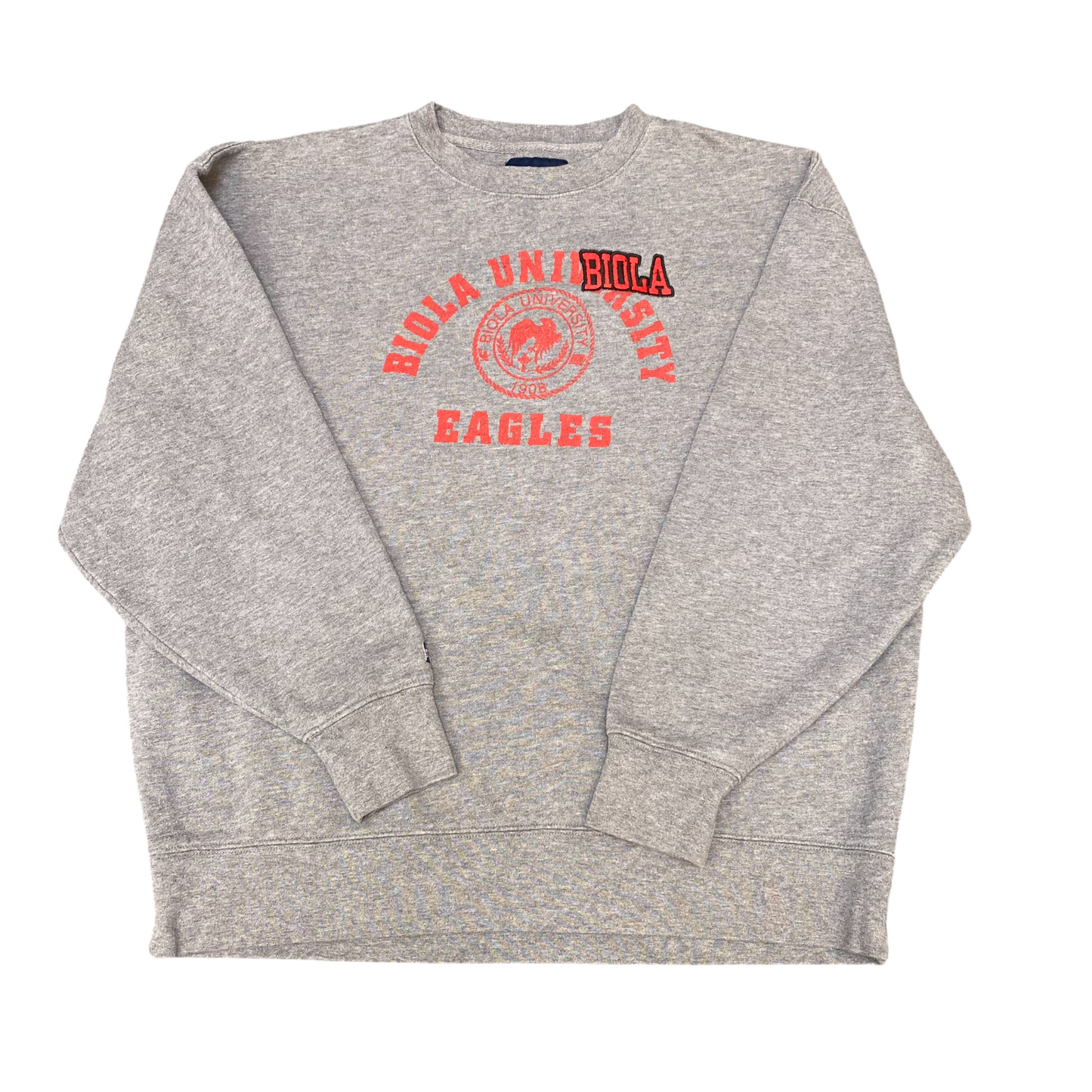 Jansport Sweatshirt Mens XL Grey Biola University Eagles NCAA Crew Neck Pullover