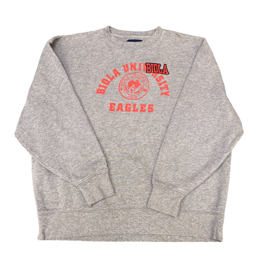 Jansport Sweatshirt Mens XL Grey Biola University Eagles NCAA Crew Neck Pullover