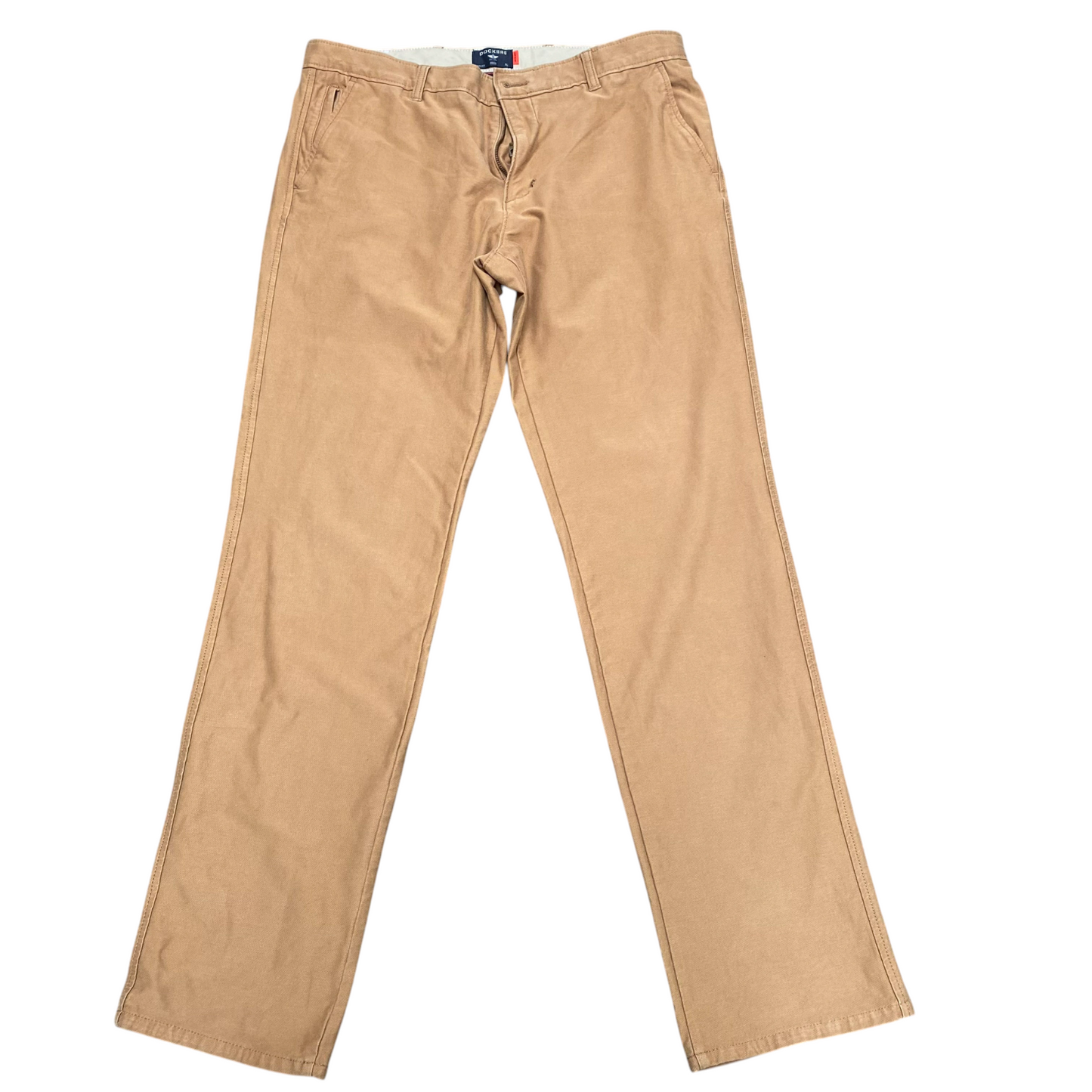 Dockers Trousers Mens XL Tan Original Slim Straight Fit Slash Pockets Outdoor