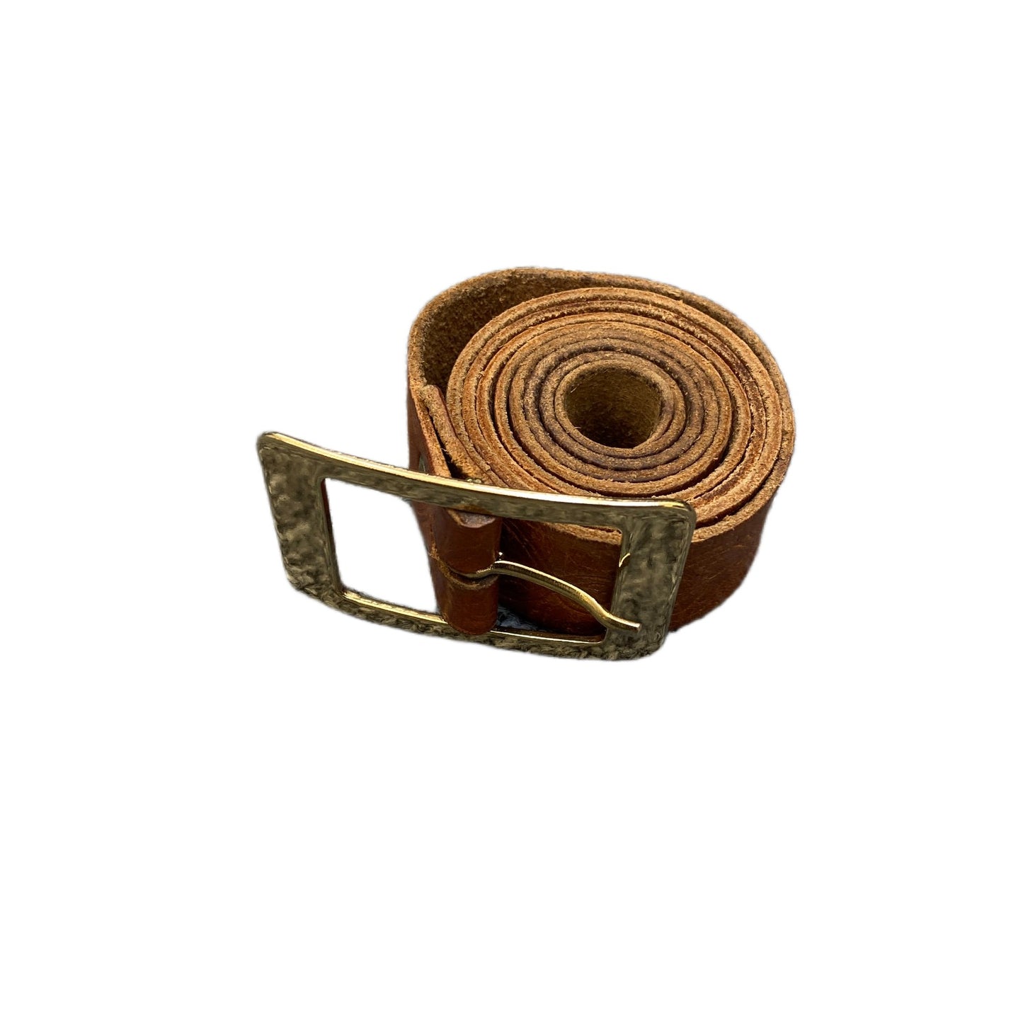 Waist Belt Mens Brown Leather Adjustable Gold-Tone Pin Buckle 40.5 Inches