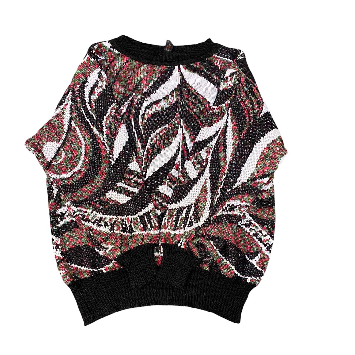 Chic Jumper Womens Medium Multi Knitted Long Sleeve Ribbed Cuff & Hem Pullover