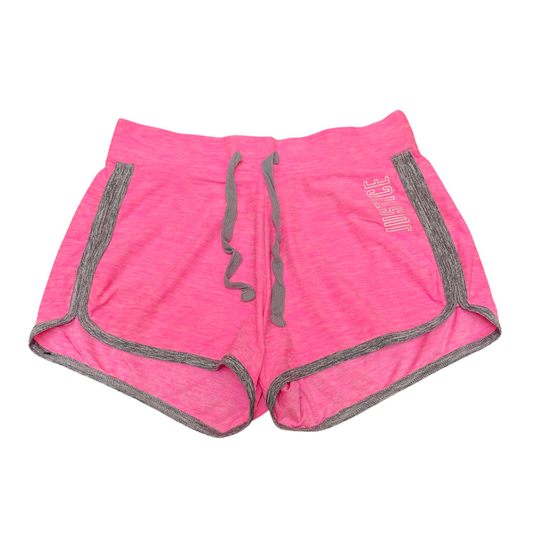 Running Sprinter Shorts Womens 25W Pink Elastic Waist Drawstring Dolphin Hem