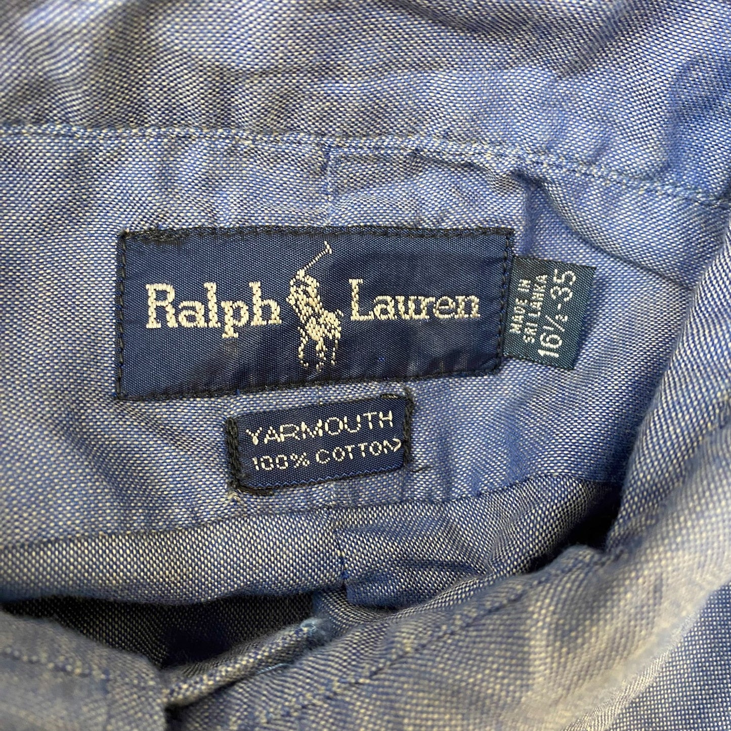 Ralph Lauren Formal Shirt Mens L Blue Yarmouth Short Sleeve Pony Button Down