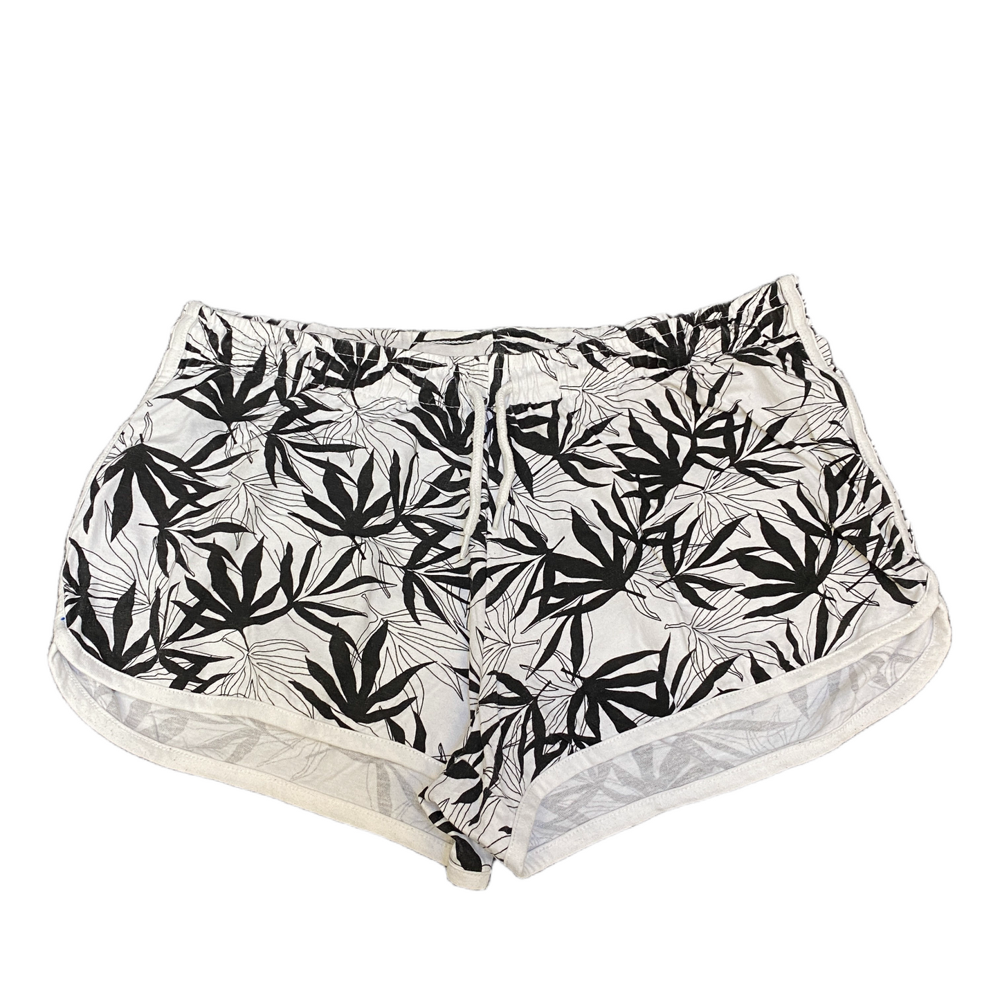 Running Sprinter Shorts Girls M 33" Waist White Black Gym Workout Dolphin Hem