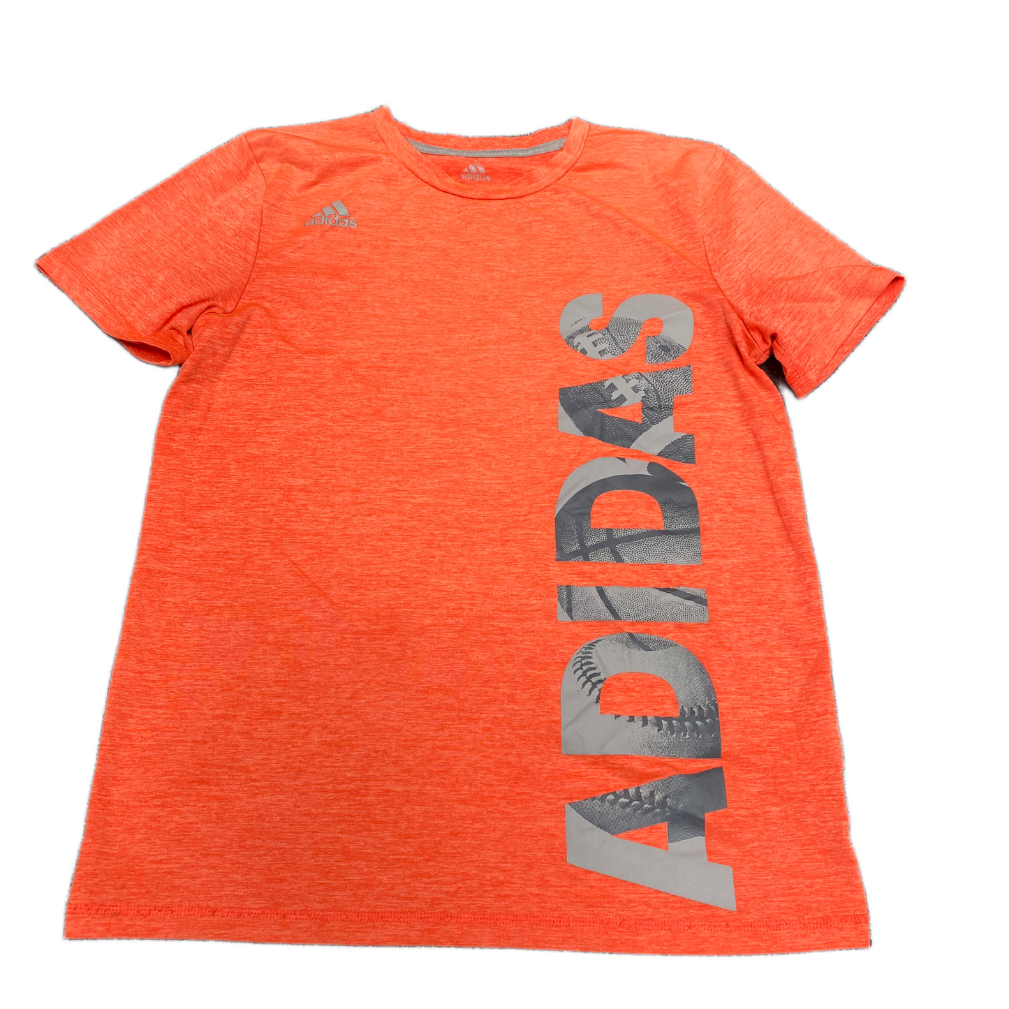 Adidas T-Shirt Men S Orange Heather Graphic Logo Short Sleeve Crew Neck Pullover