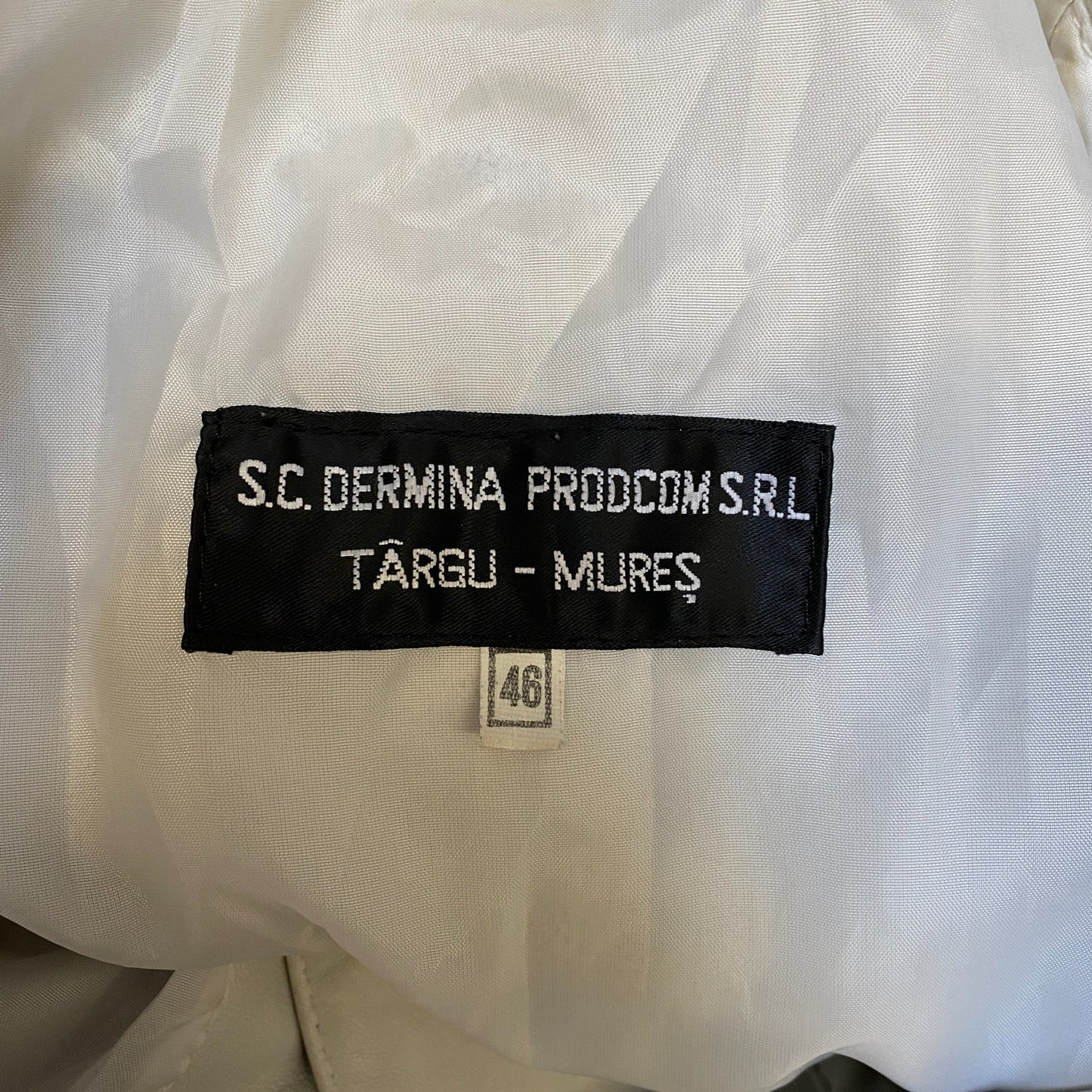 Târgu Mureș Romania Leather Blazer Jacket Womens Medium White Single Breasted