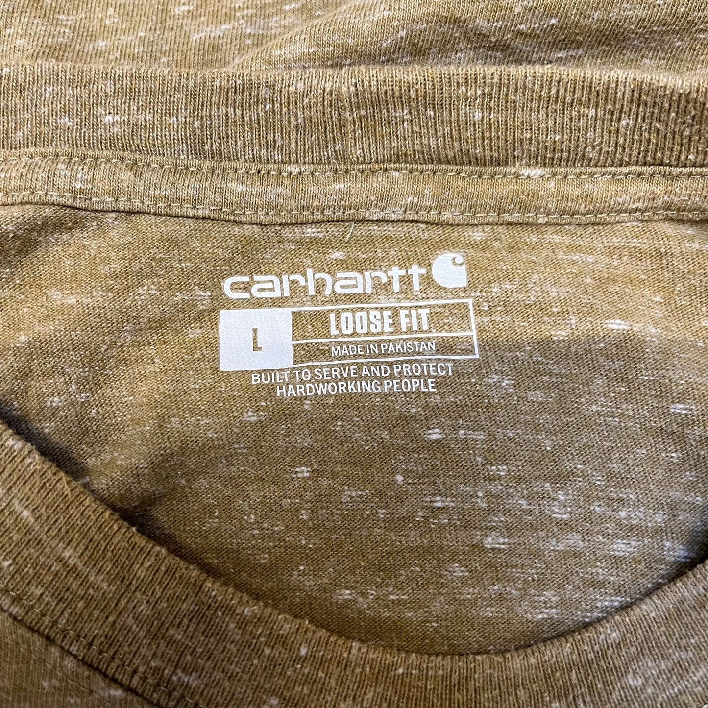 Carhartt Pocket T-Shirt Mens L Gold Heather Loose Fit Short Sleeve Summer Tee