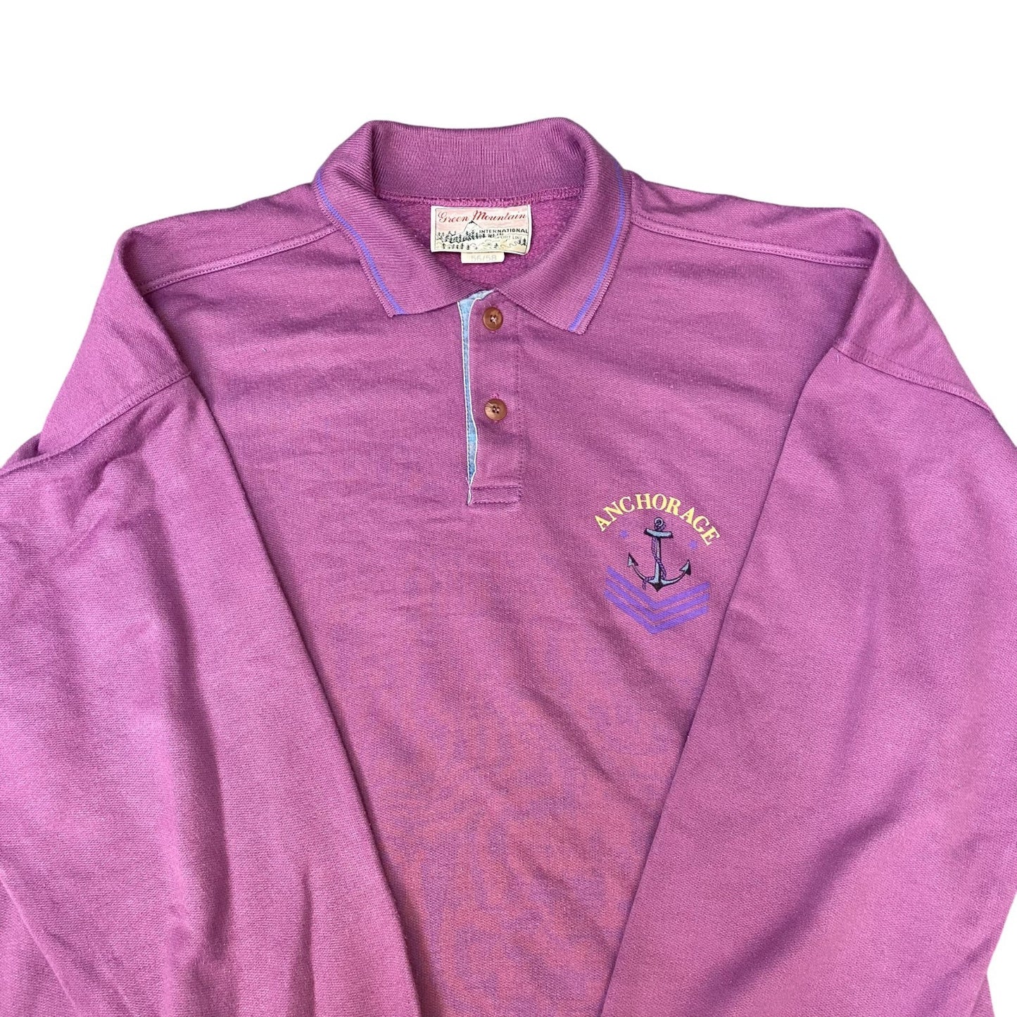 Green Mountain Sweatshirt Mens XL Pink Anchorage Graphic Long Sleeve Collated