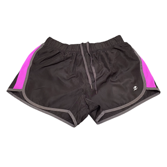 Running Sprinter Shorts 24W Black Elastic Waist Drawstring Athletic Stretch Gym