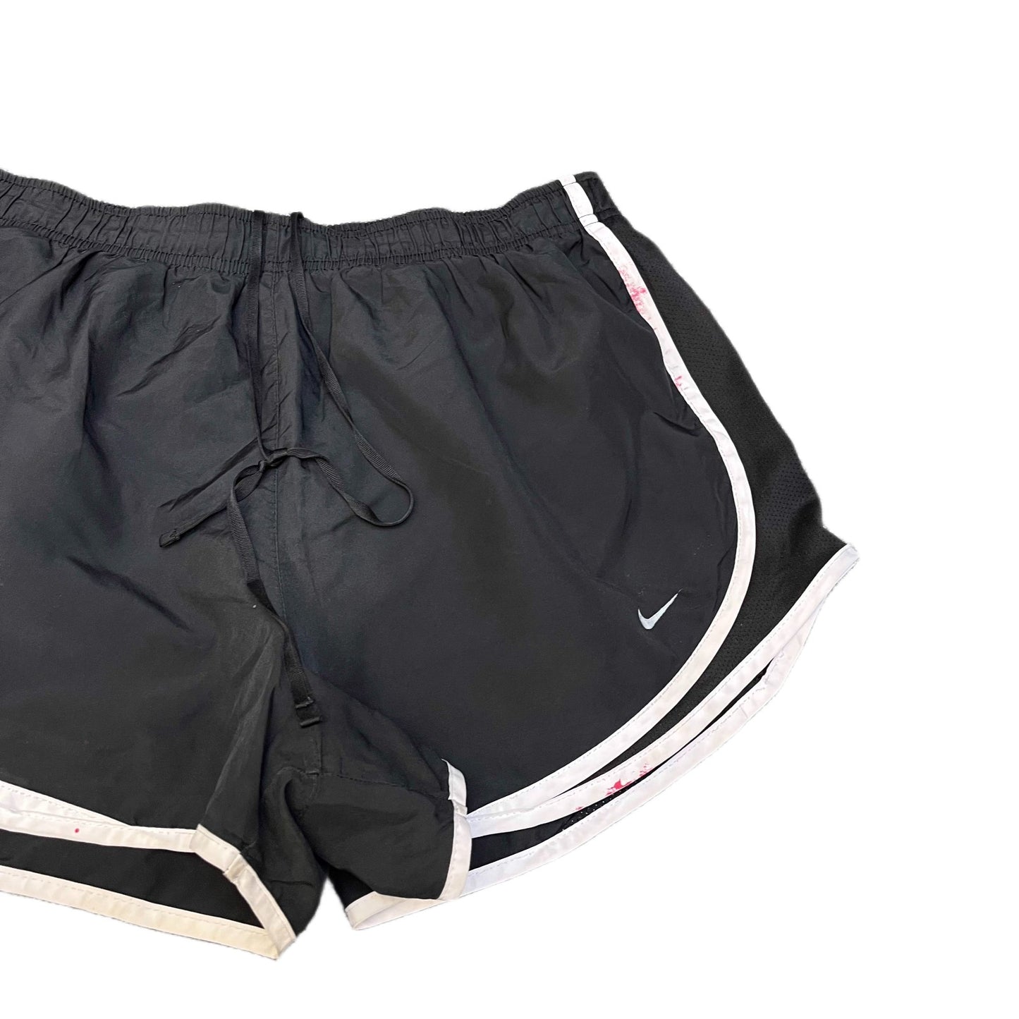 Nike Running Shorts Fits as Womens L 31" Waist Black Mesh Panels Dolphin Hem