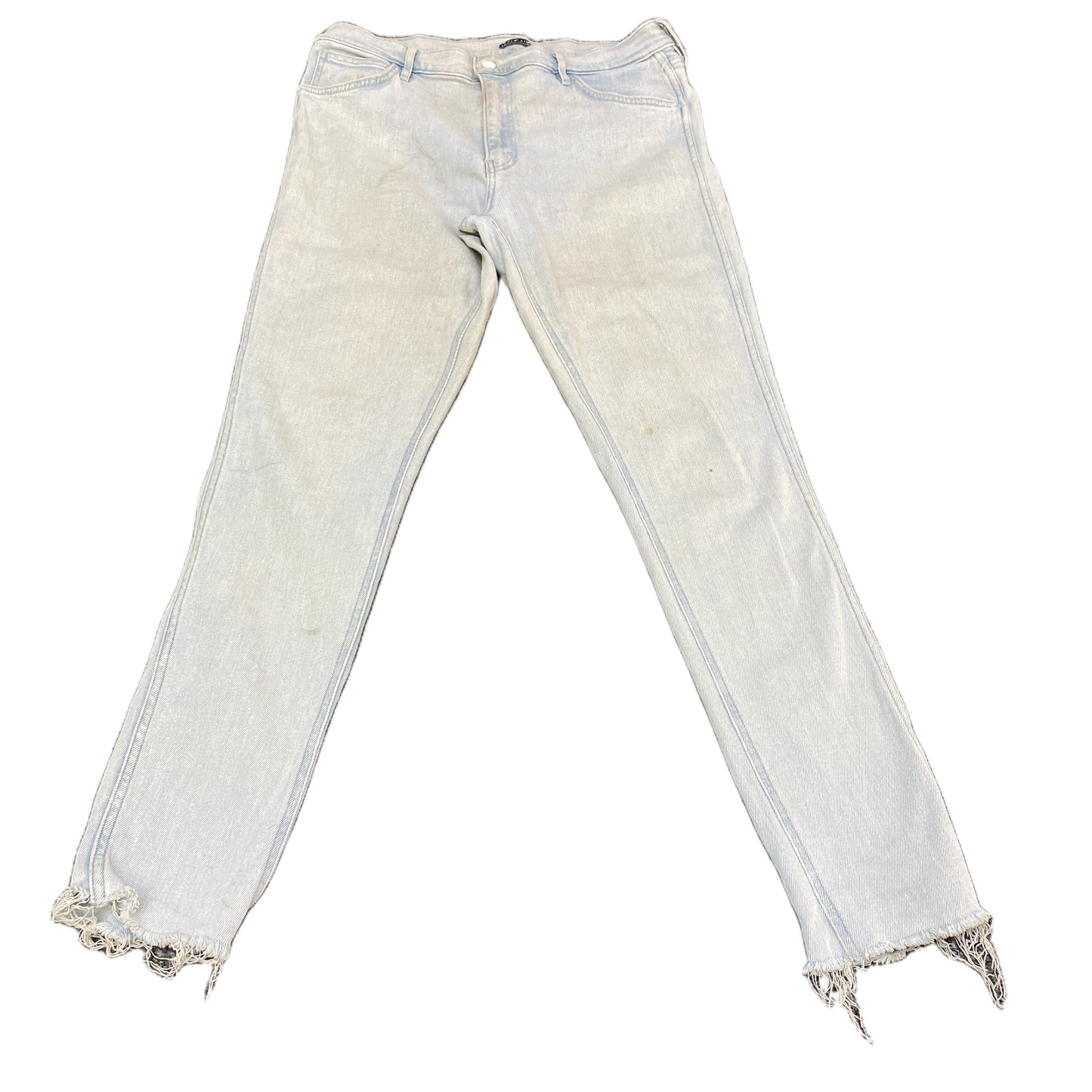 Levi's Jeans Fits as Womens 34" Waist Blue Denim Double Stitch Raw Hem White Tab