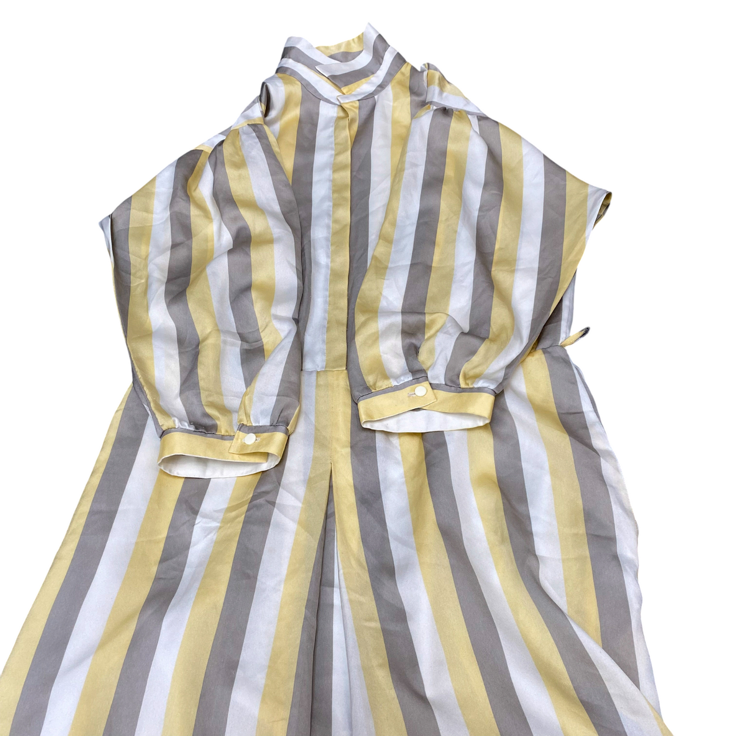 Seewald Maxi Dress Womens L Multi Striped Long Sleeve Collared V Neck Pullover