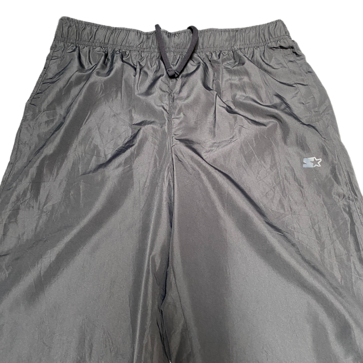 Starter Joggers Fits as Womens 33" Waist Black Lined Ankle Zip Track Trouser