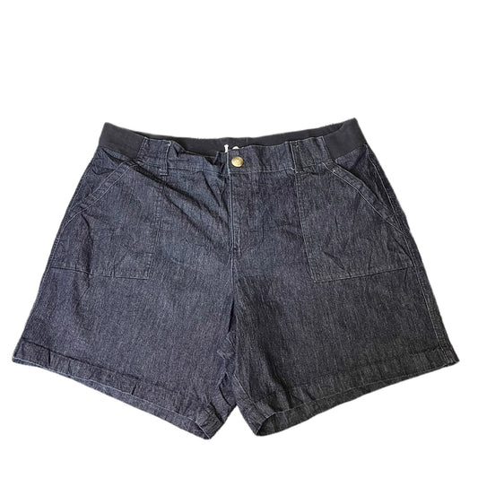 Lee Denim Shorts Fits as Womens 2XL 38" Waist Dark Blue Utility Elastic Waist