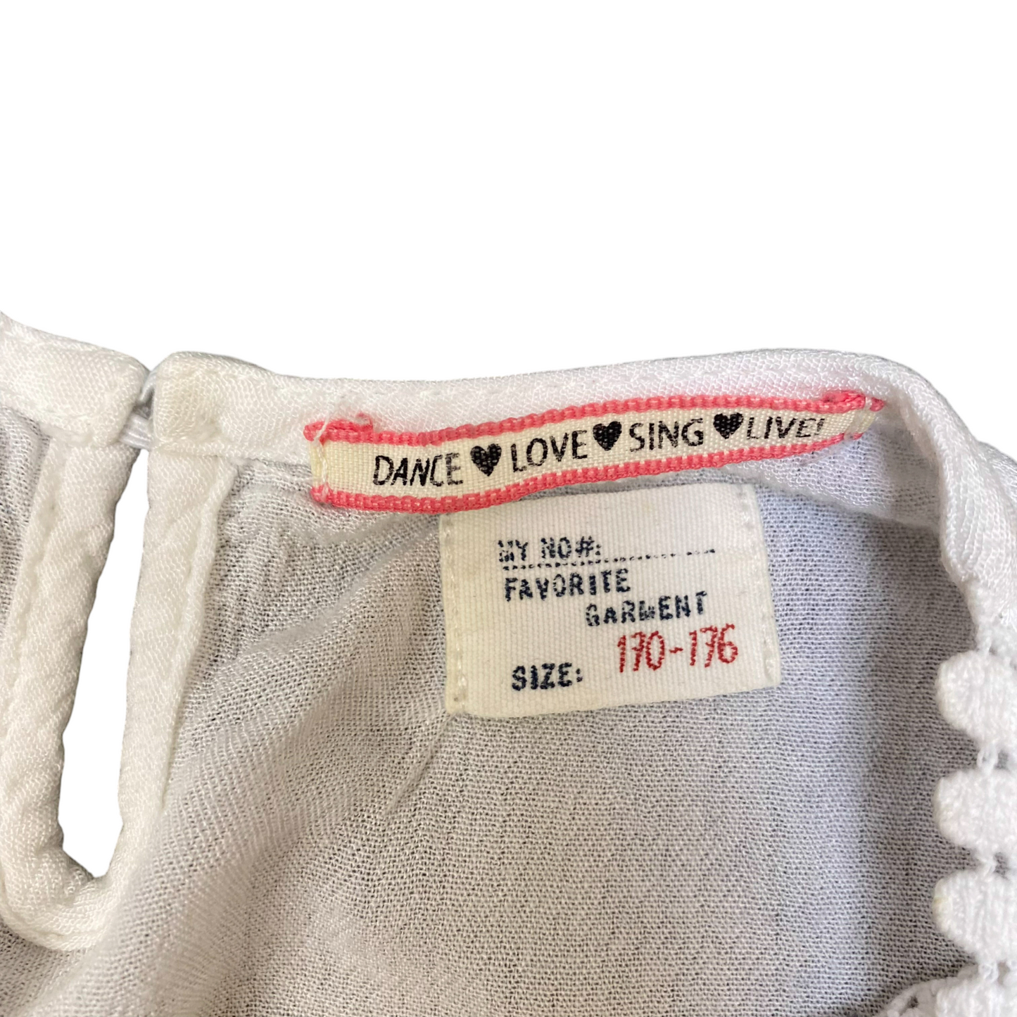 Blouse Top Womens L White Lace Trim Crew Neck Long Sleeve Keyhole Back Pullover