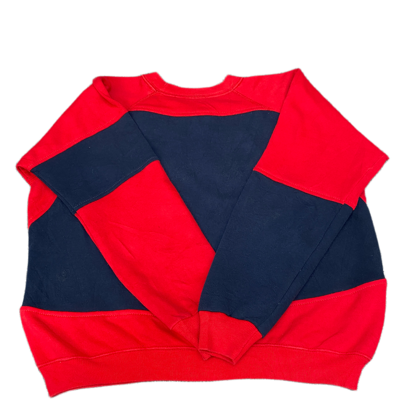 Nike Reworked Sweatshirt Mens L Navy Red Embroidered Spellout Logo Vintage Y2K