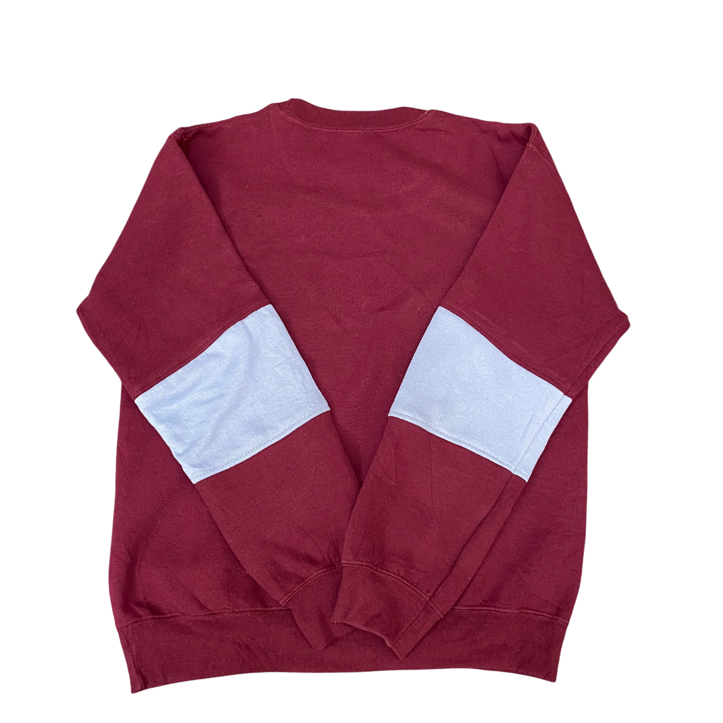 Nike Reworked Sweatshirt Mens Small Red Blue Embroidered Spell Out Logo Y2K