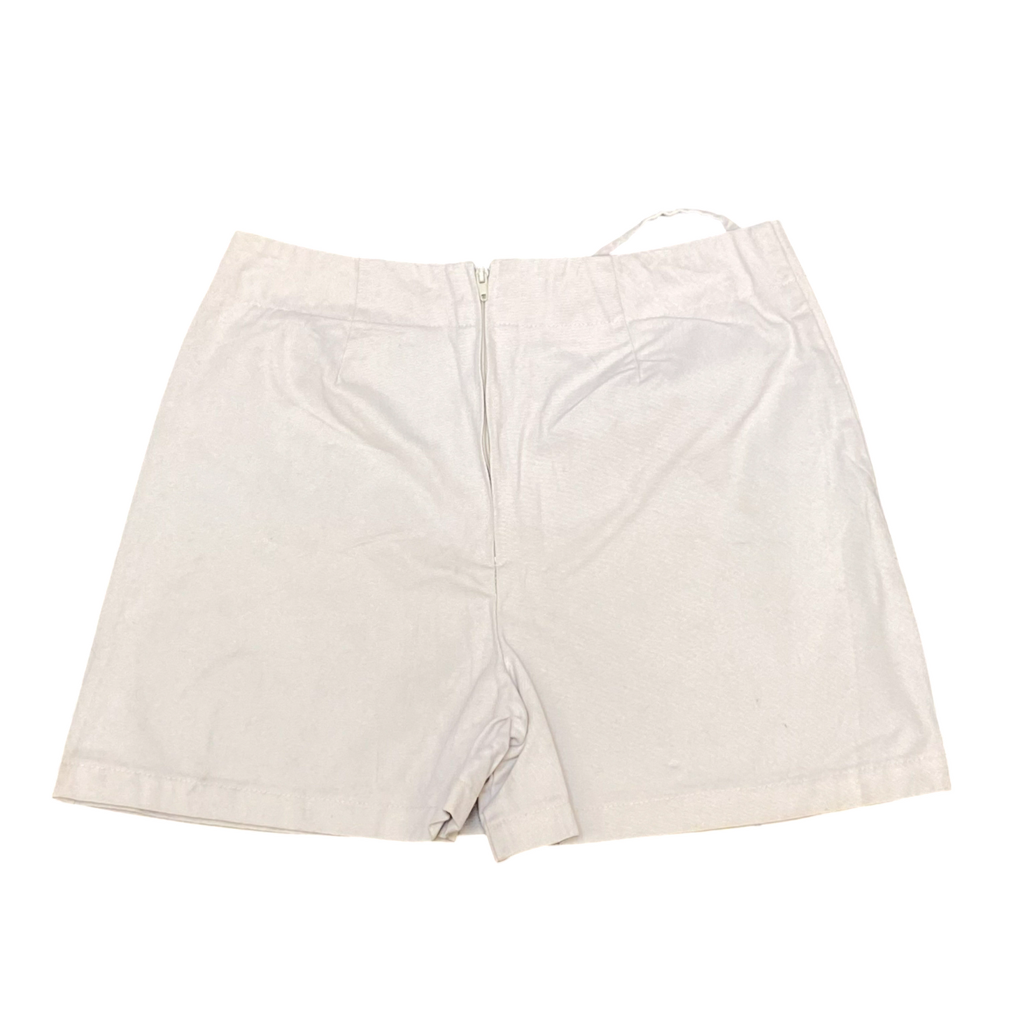 Wrap Around By Wrapper Mini Skirt Womens M Cream Solid Back Zipper Tie Front