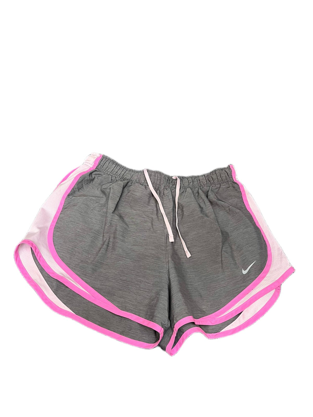 Nike Running Tempo Shorts Fits as Womens Small 27" Waist Grey White Dolphin Hem