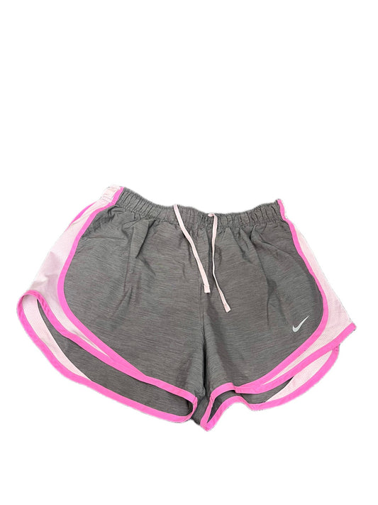 Nike Running Tempo Shorts Fits as Womens Small 27" Waist Grey White Dolphin Hem
