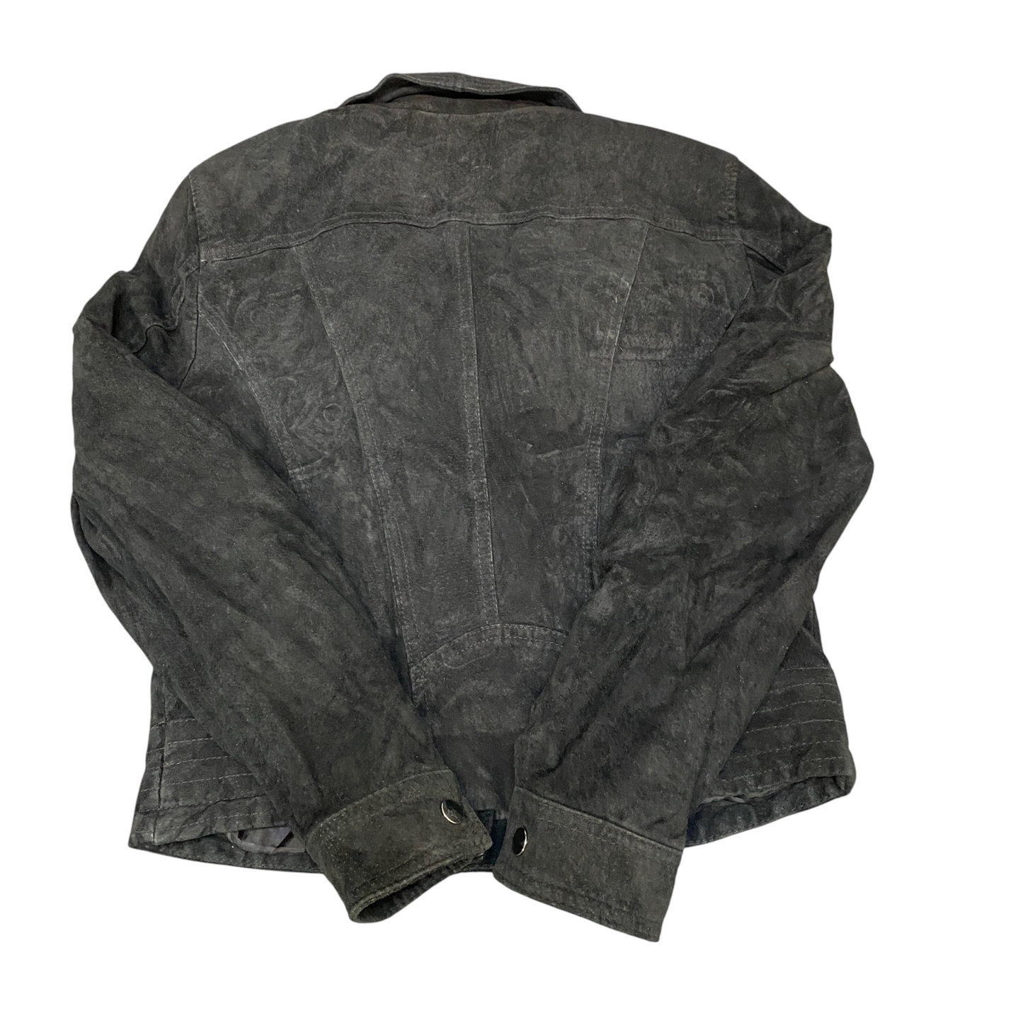 Vero Moda Suede Leather Motorcycle Jacket Womens Medium Black Asymmetrical Zip