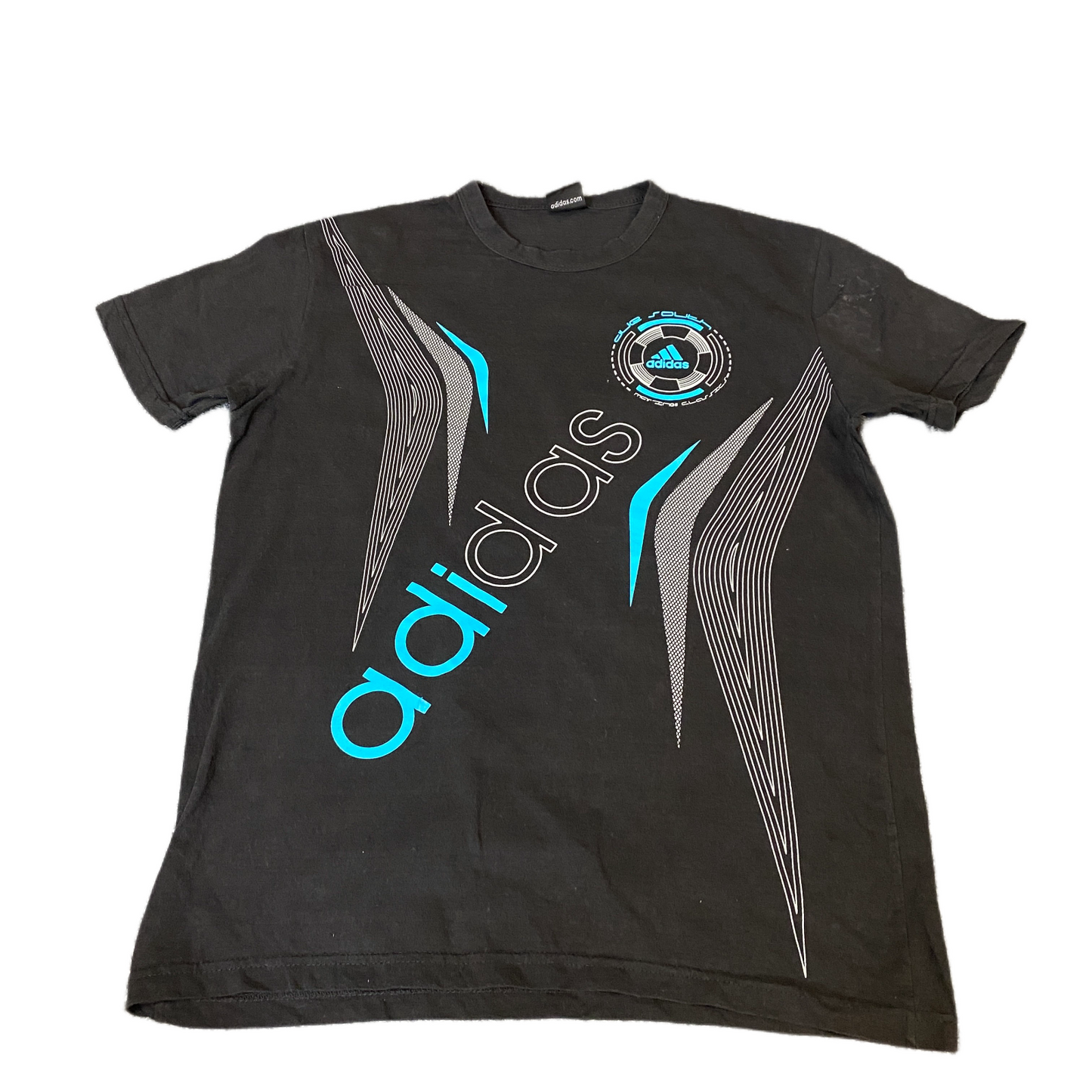 Adidas T-Shirt Mens S Black Graphic Logo Casual Short Sleeve Crew Neck Pullover