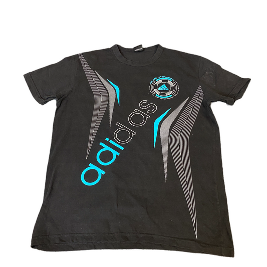 Adidas T-Shirt Mens S Black Graphic Logo Casual Short Sleeve Crew Neck Pullover