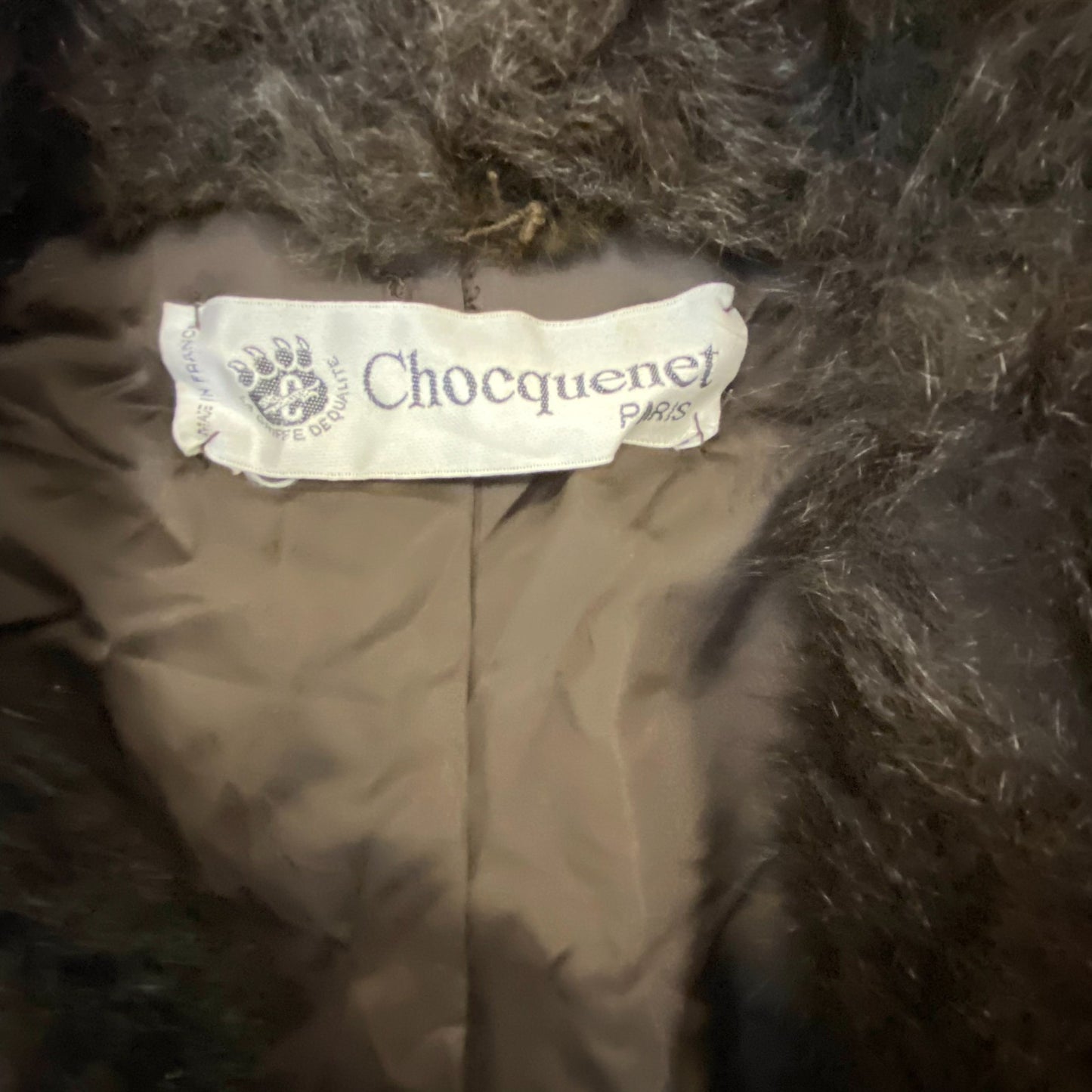 Chocquenet Coat Womens XL Brown Faux Fur Shawl Collar Long Sleeve Open Front