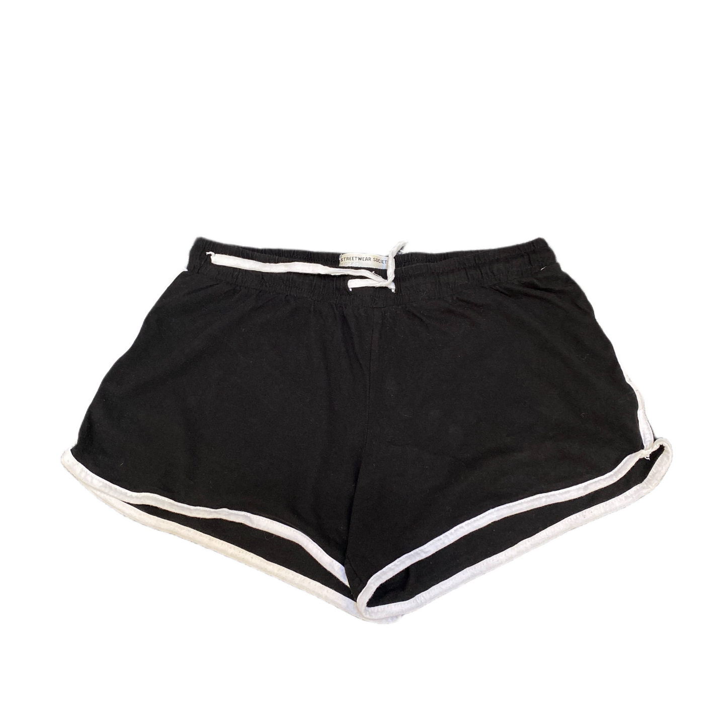 Running Sprinter Shorts Women M 27" Waist Black Athletic Gym Workout Dolphin Hem
