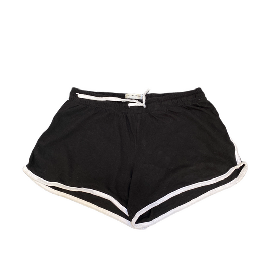 Running Sprinter Shorts Women M 27" Waist Black Athletic Gym Workout Dolphin Hem