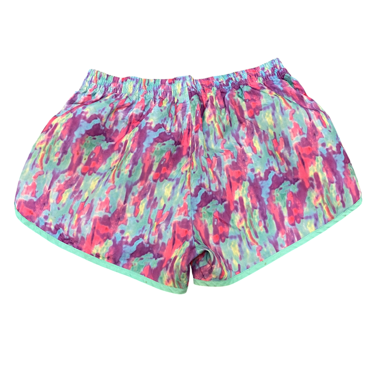 Running Sprinter Shorts Womens Large Multicoloured Tie Dye Athletic Dolphin Hem