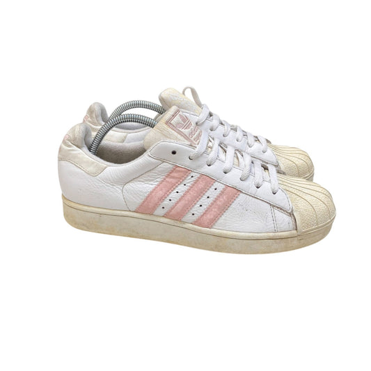 Adidas Originals Athletic Sneakers Women's UK 7.5 White Pink Classic Lace Up