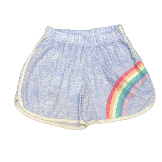 Sleep Shorts Girls L 22" Waist Blue Athletic Gym Workout Stretch Dolphin Hem