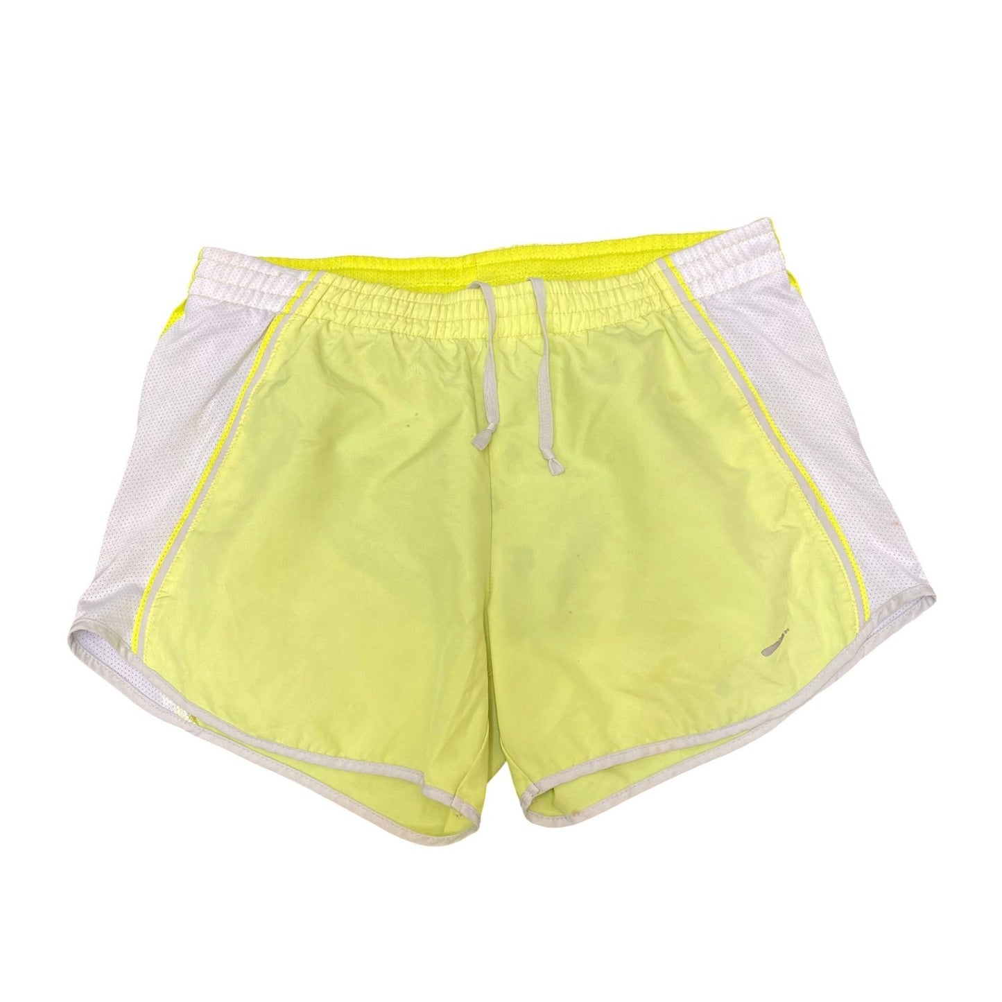 Nike Tempo Sprinter Shorts Womens Medium Yellow White Fit Dry Elastic Waist