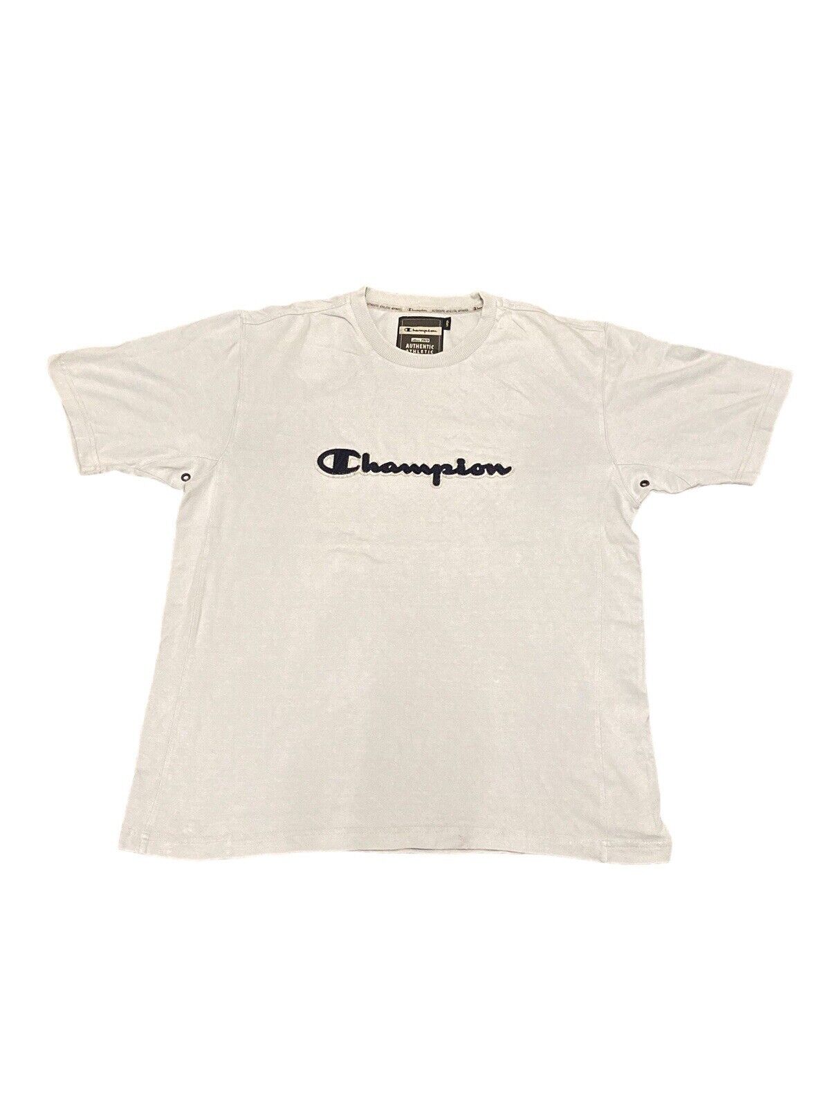 Champion Spellout T-Shirt Grey Mens L Front Logo