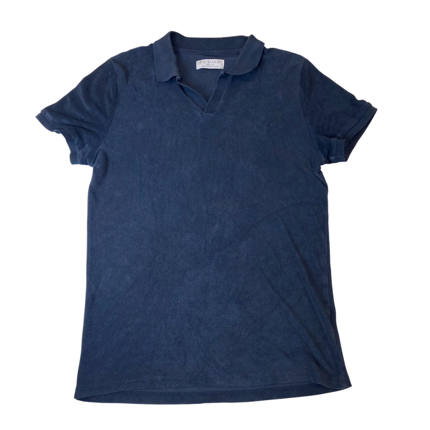 Primark Polo Shirt Mens M Blue Solid Short Sleeve Golf Performance Pullover