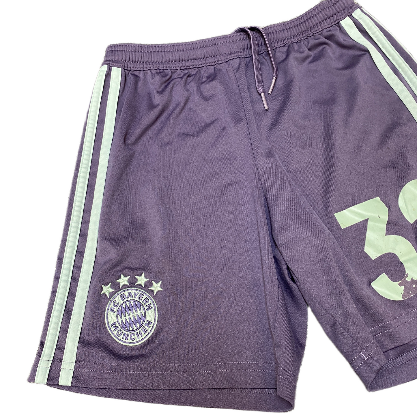 FC Bayern Munich Adidas Football Shorts Boys XS 24" Waist Blue Climalite Stretch