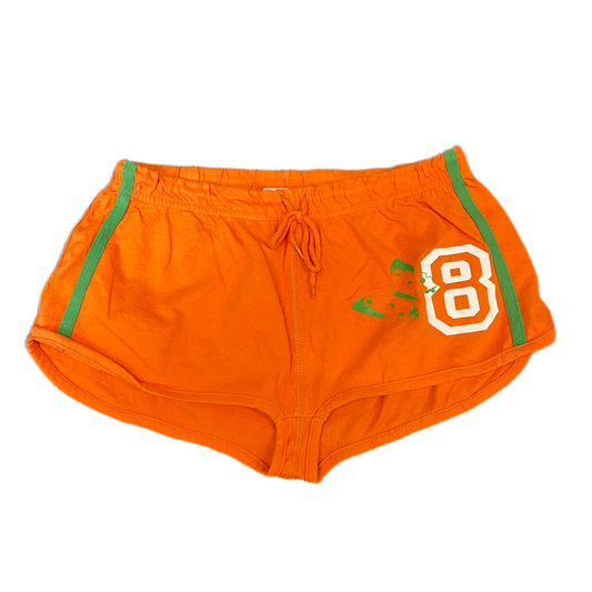Running Sprinter Shorts Womens M 24" Waist Orange Athletic Workout Dolphin Hem