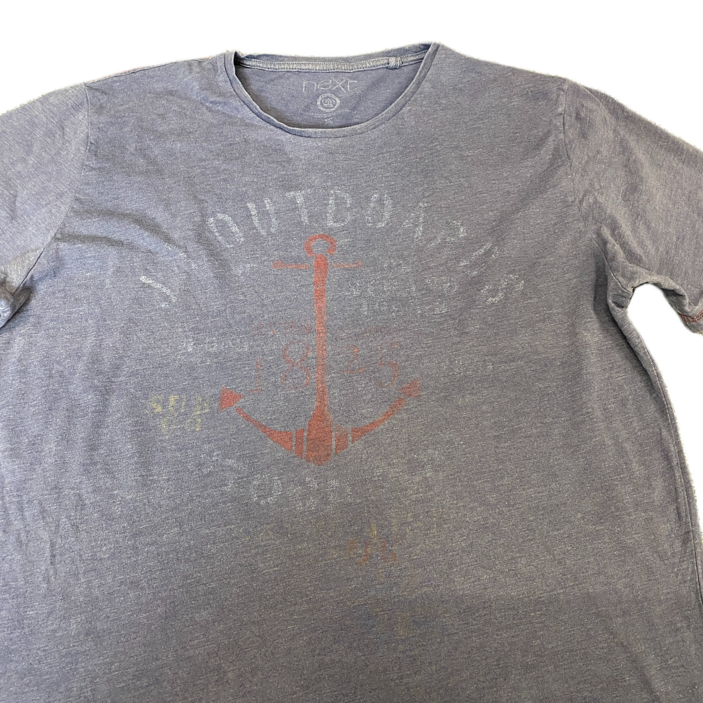 Next T-Shirt Mens Medium Purple Anchor Graphic Print Short Sleeve Crew Neck Tee